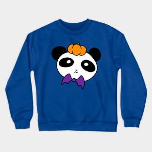 Pumpkin Panda Face Crewneck Sweatshirt